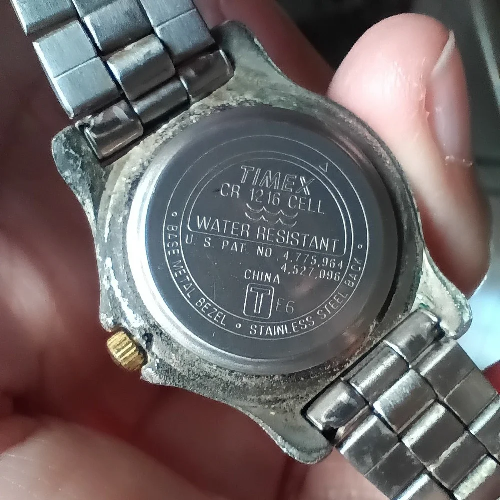 Timex Indiglo Women Silver Tone Green Dial Date Stainless Steel Band Working